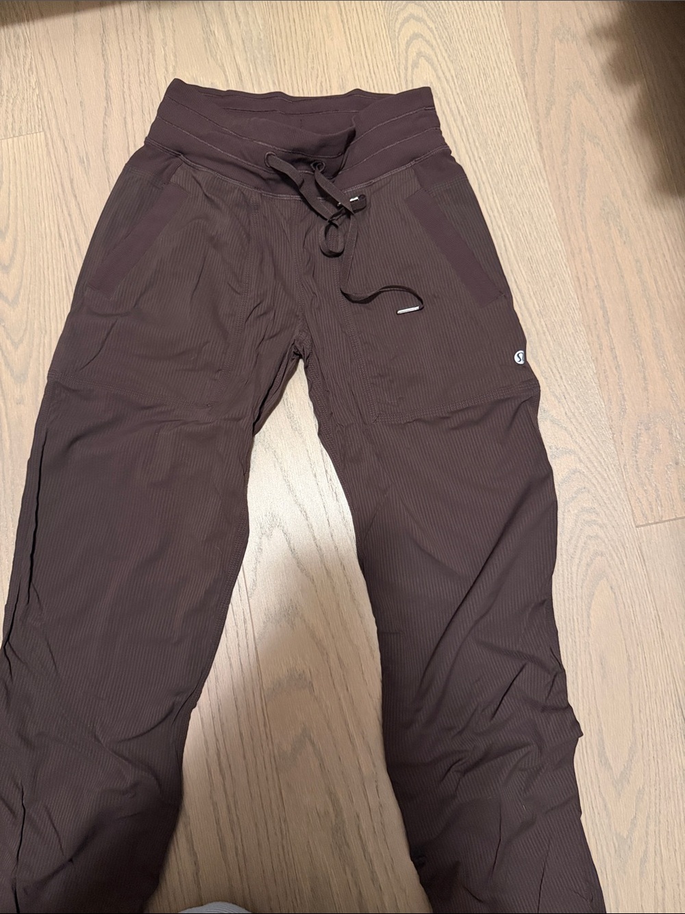 lululemon dark brown ribbed drawstring pants